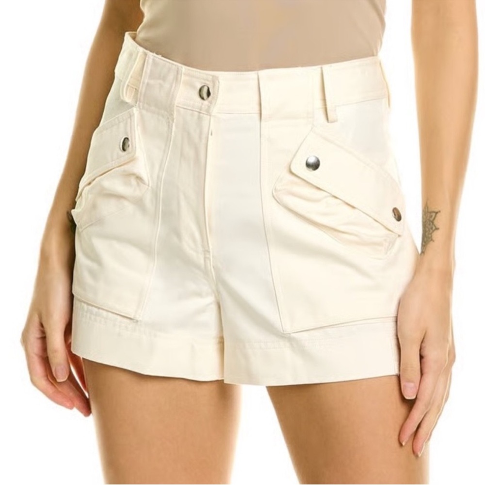 Helmut Lang NWT High Rise Utility Cargo Shorts Ivory Women's Size 8